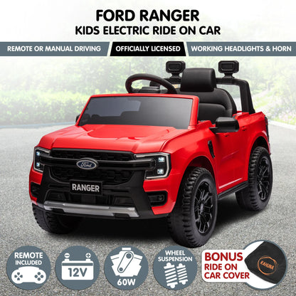 Kahuna Ford Ranger Electric Kids Ride On Car in Red