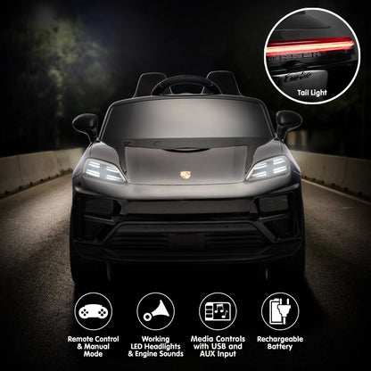 Kahuna Black Porsche Macan Turbo EV Kids Ride On Car 12V Electric Car