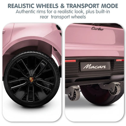 Kahuna Pink Porsche Macan Turbo EV Kids Ride On Car 12V Electric Car