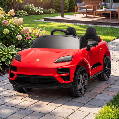 Kahuna Red Porsche Macan Turbo EV Kids Ride On Car 12V Electric Car