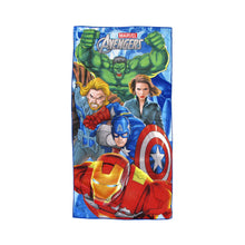 Kids Avengers cartoon microfiber beach towel with colorful hero character print