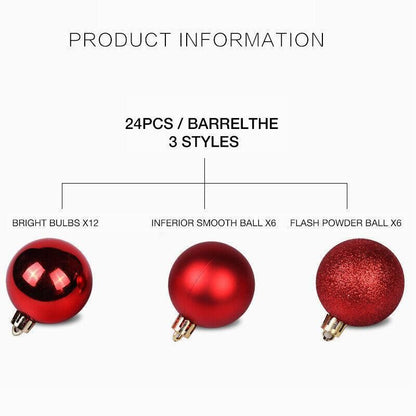 24Pcs/Pack Christmas Tree Xmas Balls Decorations Baubles Party Wedding Ornament - Dark Blue