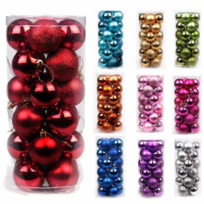 24Pcs/Pack Christmas Tree Xmas Balls Decorations Baubles Party Wedding Ornament - Dark Blue