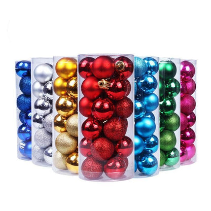 24Pcs/Pack Christmas Tree Xmas Balls Decorations Baubles Party Wedding Ornament - Fruit Green