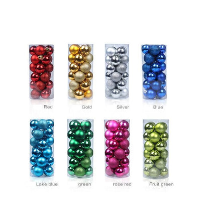 24Pcs/Pack Christmas Tree Xmas Balls Decorations Baubles Party Wedding Ornament - Fruit Green