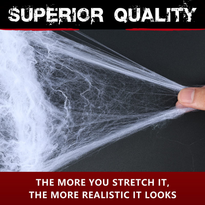 12x HALLOWEEN STRETCHABLE SPIDER WEBS Spooky Decoration with Spiders Party Decor Ghost