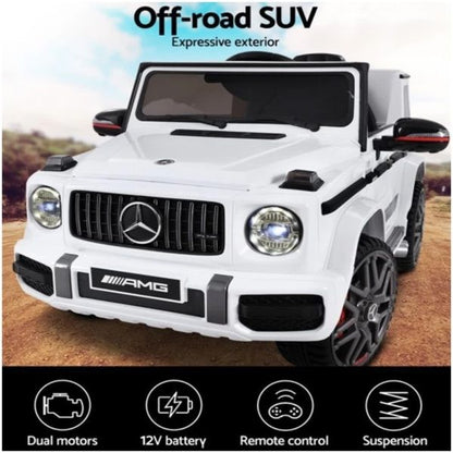 Mercedes-Benz Kids Ride On Car Electric AMG G63 Licensed Remote Cars 12V White