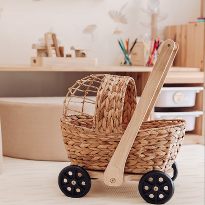 Water Hyacinth Doll Pram walker and play set