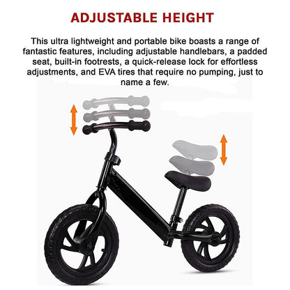 Kids Ride On Push Bike Balance Bicycle with Training Wheels for Toddlers