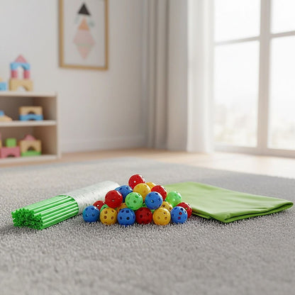 217pcs Kids Construction Fort Building Kit Castles 3D Play House Tent Toys