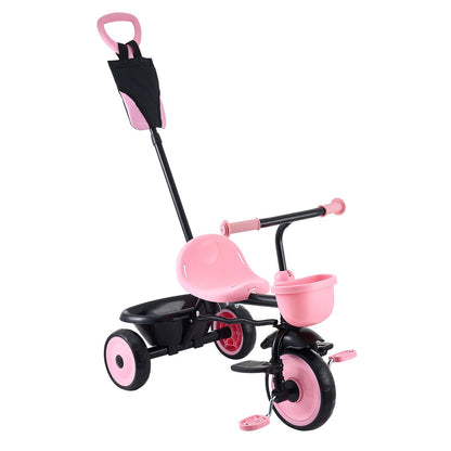 Toddler Tricycle & Stroller for 18 Months to 5 Year Old, Kids Trike with Parent Push Handle, Adjustable Seat & Storage for Outdoor Play, Tricycle for Toddlers, Birthday Toy for Boys and Girls
