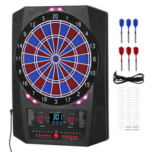 Electronic Dart Board, 336mm Target Dartboard with 45 Games & 474 Variations for Up to 8 Players, 6 Dart Shafts with Flights & 50 Soft Tips, Color LED Cricket Scoring Screen for Home Party Bar