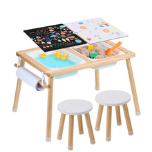 Kids Sensory Table & Chair Set Sand Water Play Table with 2 Storage Bins