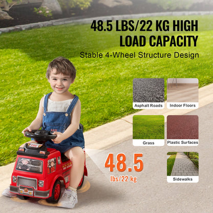 Ride On Push Car for Toddlers, Ages 1-3, Ride Racer, Sit to Stand Toddler Ride On Toy, Classic Kids Ride On Car with Music Steering Wheel & Under Seat Storage, Ride On Toy for Boys Girls, Red