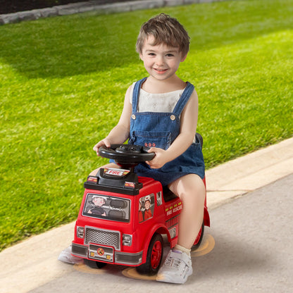 Ride On Push Car for Toddlers, Ages 1-3, Ride Racer, Sit to Stand Toddler Ride On Toy, Classic Kids Ride On Car with Music Steering Wheel & Under Seat Storage, Ride On Toy for Boys Girls, Red