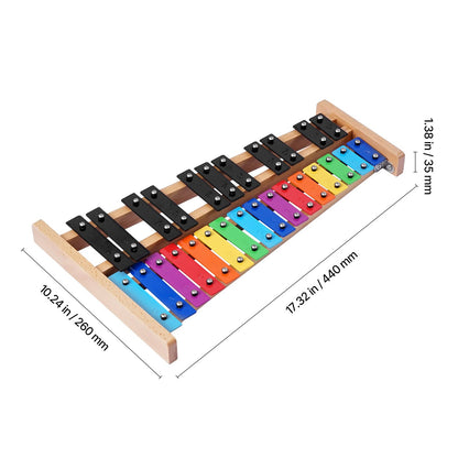 Glockenspiel Xylophone, 27 Notes, Professional Xylophone Percussion Instrument, with Colorful Metal Keys, Includes 4 Mallets, Carrying Bag, Beginner Musical Instrument Kit for Adults and Kids