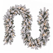 Jingle Jollys 1.8M Christmas Garland 8 Mode LED Snow Frosted Tips Auto Timing