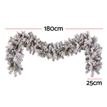 Jingle Jollys 1.8M Christmas Garland 8 Mode LED Snow Frosted Tips Auto Timing