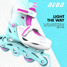 Yvolution Neon Inline Skates 3-6 Teal Pink