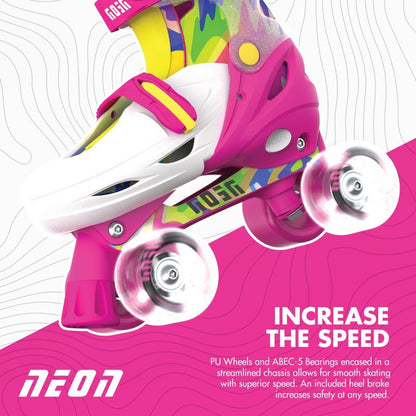Yvolution Neon Combo Skates (3-6) Pink Yellow