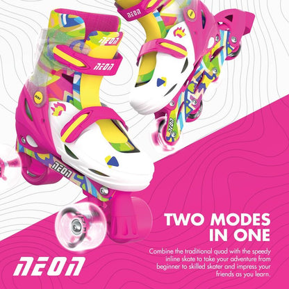Yvolution Neon Combo Skates (3-6) Pink Yellow