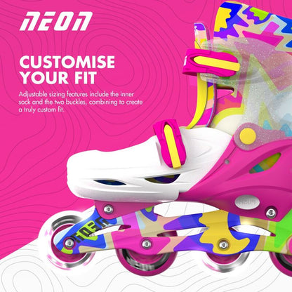 Yvolution Neon Combo Skates (3-6) Pink Yellow