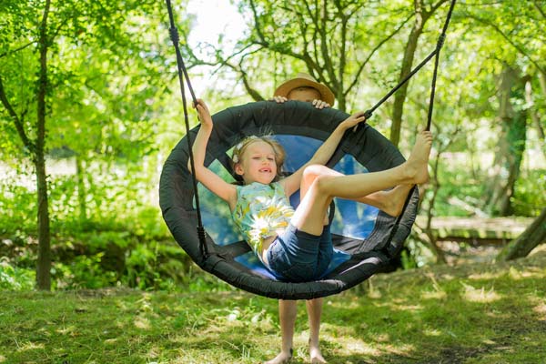 Plum Wooden Nest Swing Set Spider Monkey