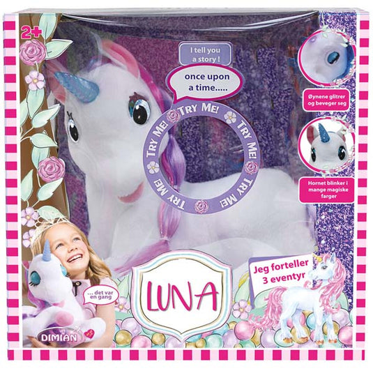 Bambolina Soft Plush 36Cm Plush Unicorn Luna With Three Fairy Tales