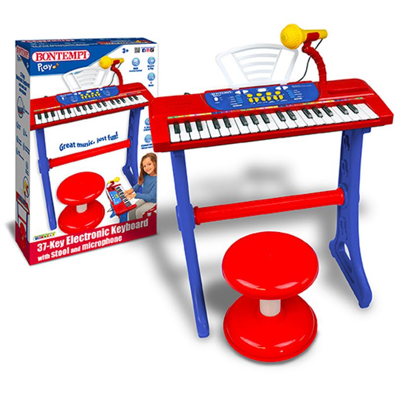 Bontempi Electronic Keyboard 37 key with Microphone, Legs & Stool