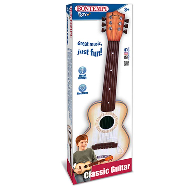Bontempi Plastic Guitar 55cm with Wood Finish