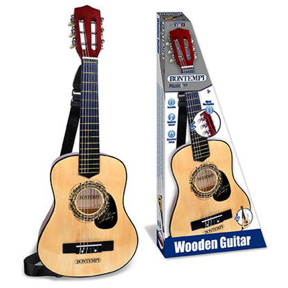 Bontempi Wooden Guitar 75cm with Shoulder Strap
