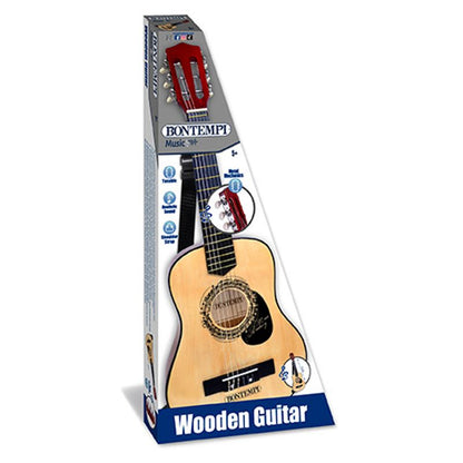 Bontempi Wooden Guitar 75cm with Shoulder Strap