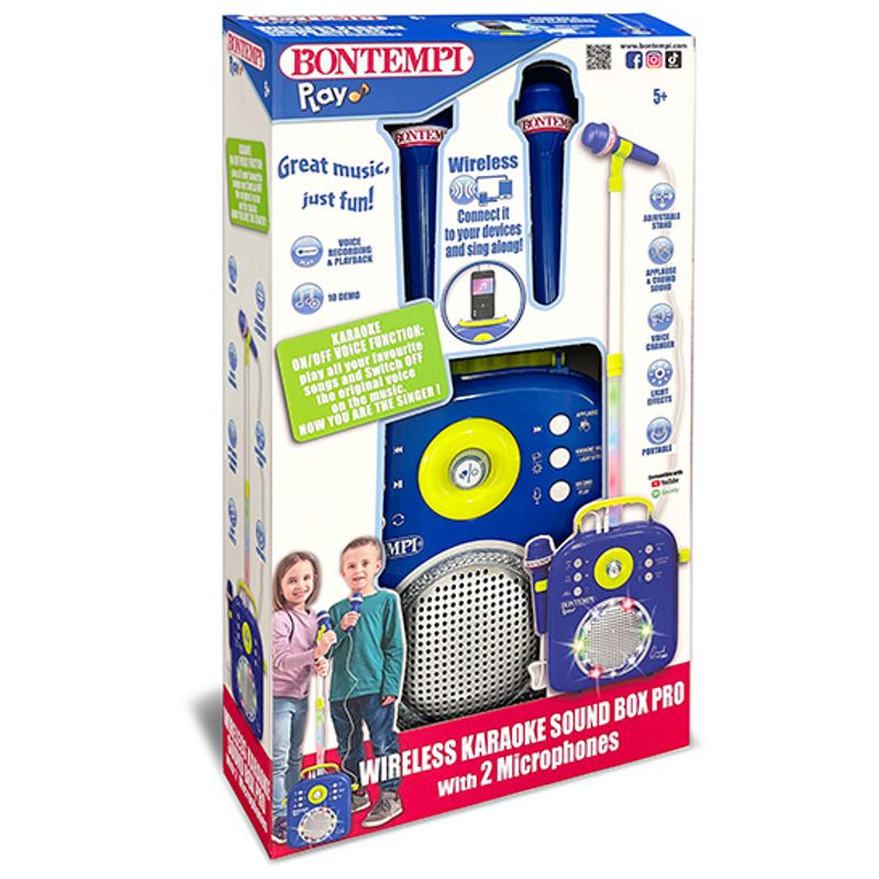 Bontempi Karaoke Wireless Sound Box with 2 Microphones