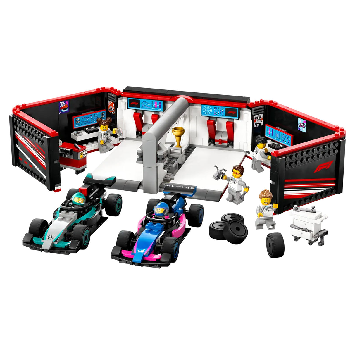 LEGO City F1 Garage & Mercedes-AMG & Alpine Cars 60444