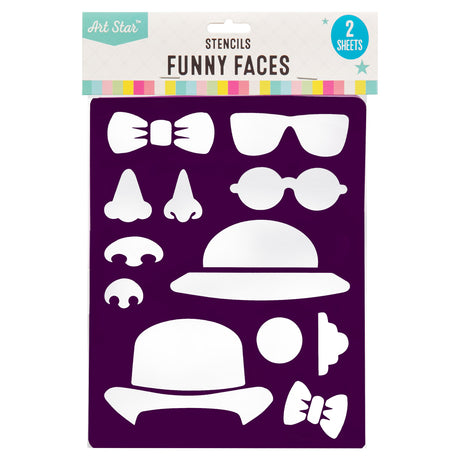 Art Star Stencils Funny Faces (Pack of 2)