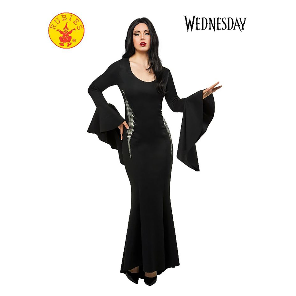 Rubies Morticia Deluxe Adult Costume (Wednesday), Black (Medium)