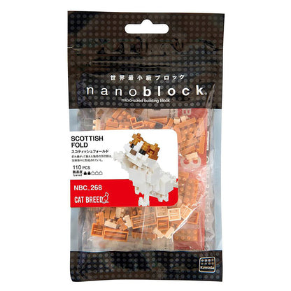 Nanoblock Cat Breed Scottish Fold Building Blocks Toy (120 pieces)