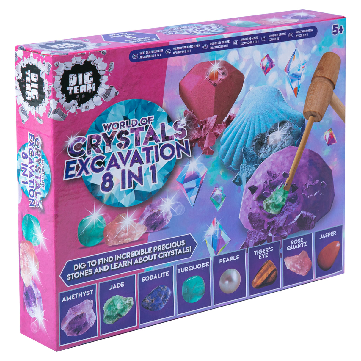 Dig Team 8 in 1 World of Crystals Excavation Kit