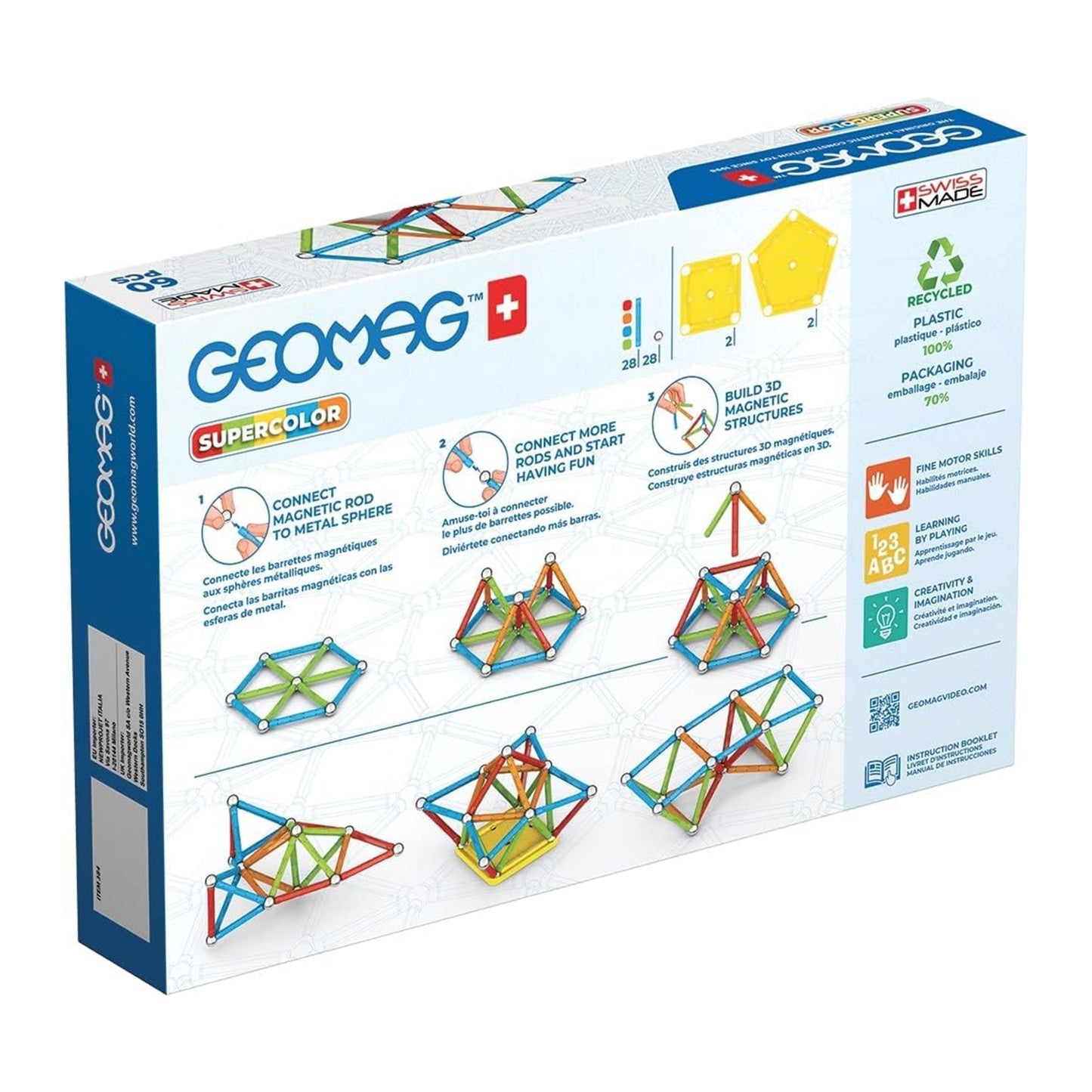 Geomag Supercolor Recycled Color (60 pieces)