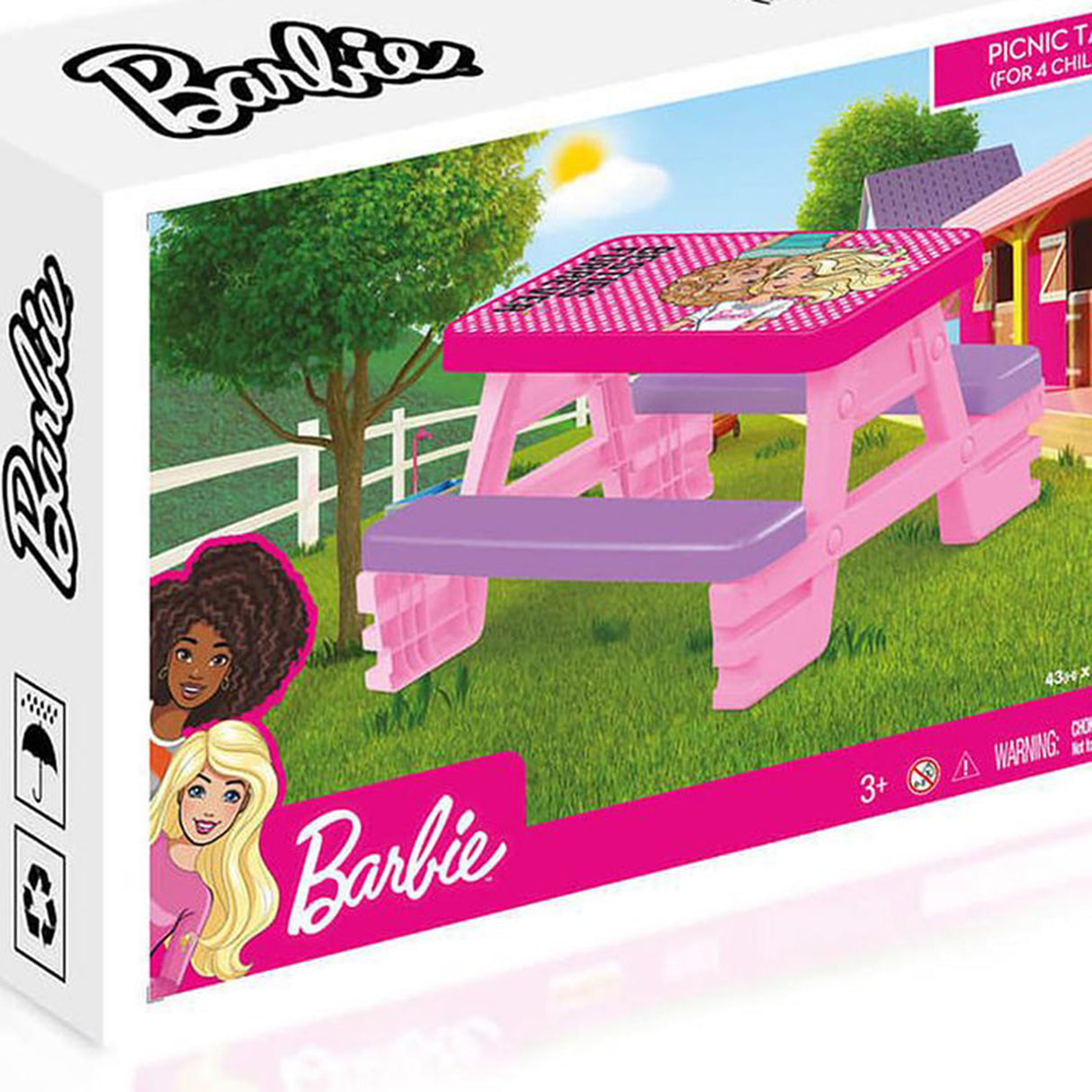 Barbie Kids Pink Picnic Table