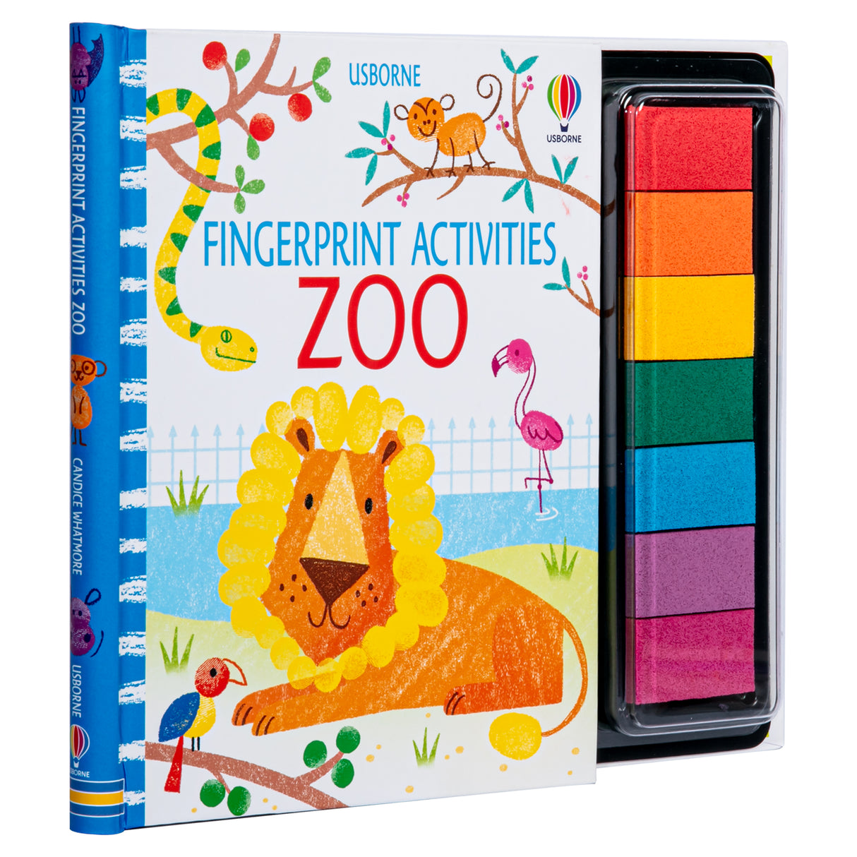 Usborne Fingerprinting Activity Book with Colourful Ink Pads Zoo Animals