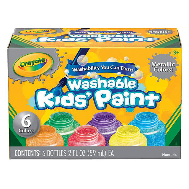 Crayola Washable Metallic Paint (Pack of 6)