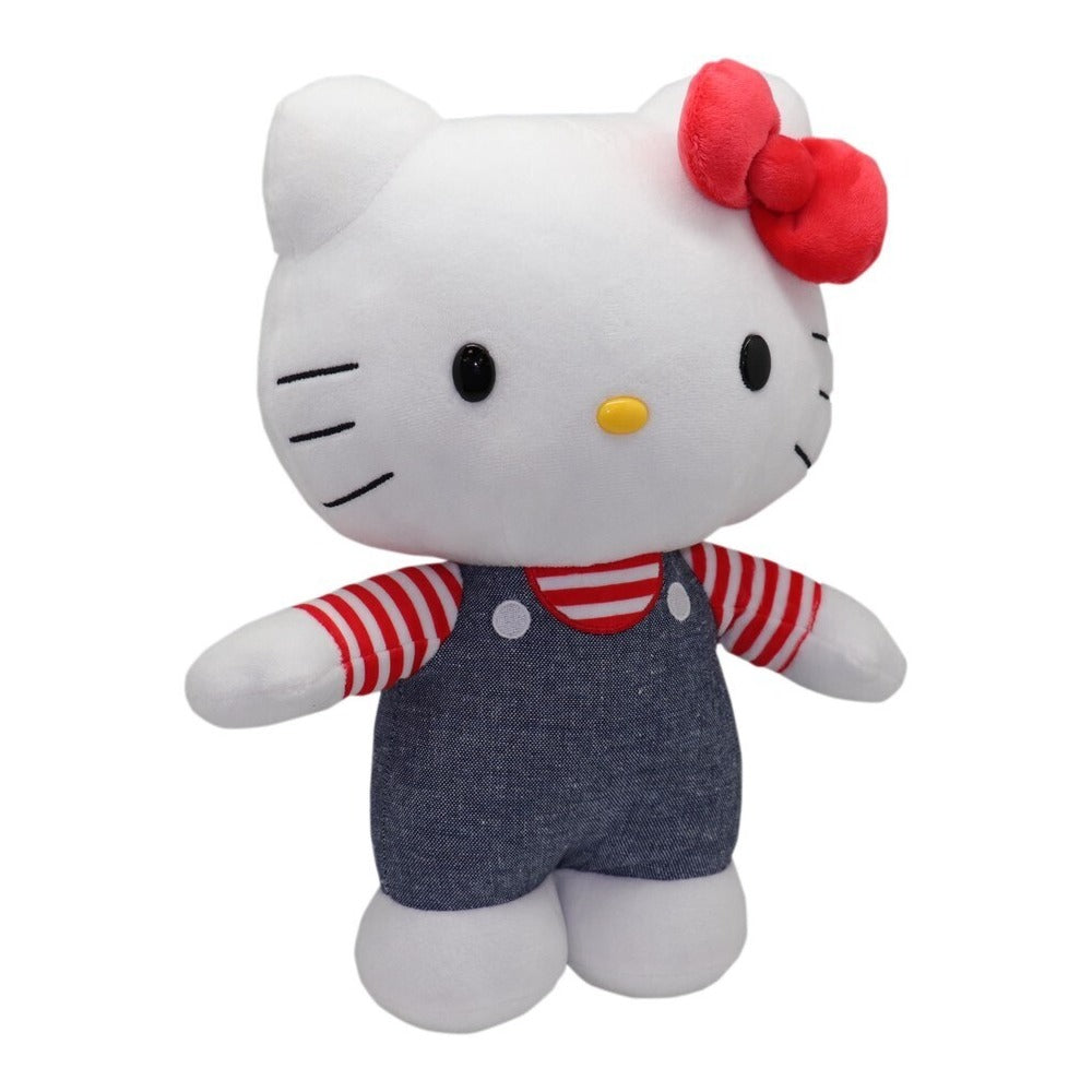 Hello Kitty Medium Plush Blue Denim Overalls