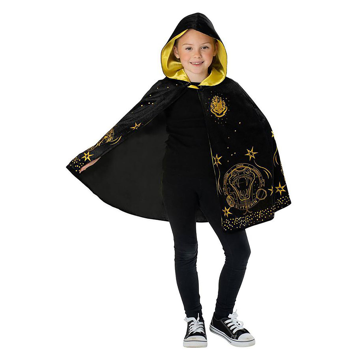 Rubies Hogwarts Black & Gold Hooded Robe, Black (9+ years)
