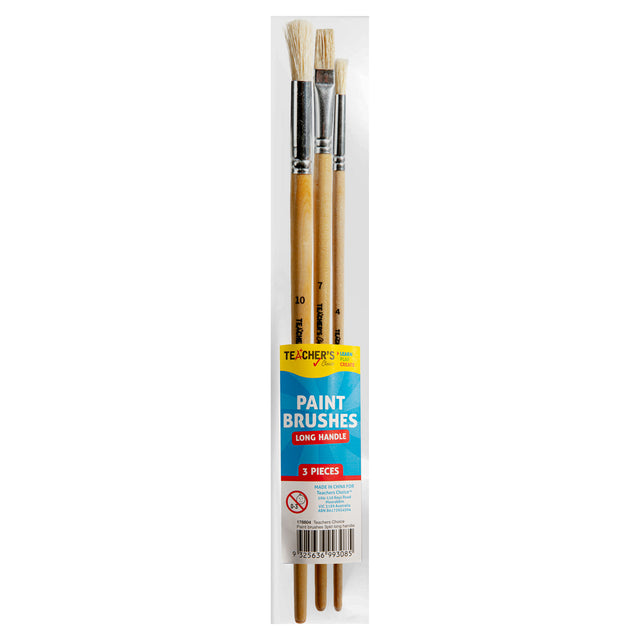 Teacher's Choice Long Handle Paint Brushes (3 Piece)