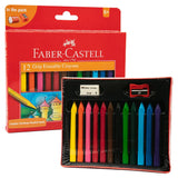 Faber Castell Grip Erasable Crayon, Assorted Box of 12)