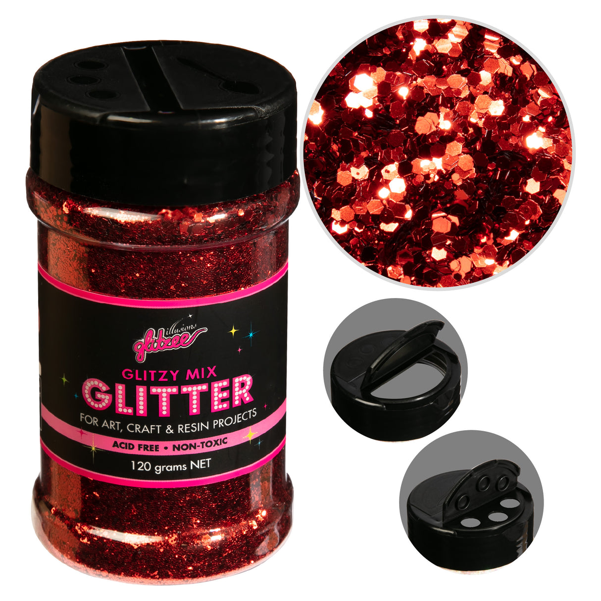 Illusions glitzy Mi X  Specialty glitter-Cherry (113g)