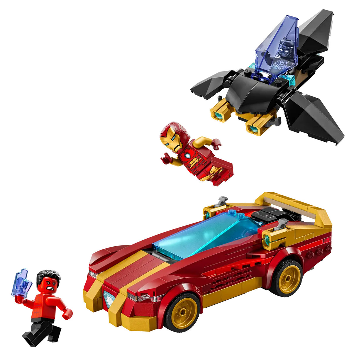 LEGO Marvel Iron Man Car & Black Panther Vs Red Hulk 76310