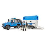 Bruder 1/16 Land Rover Police Vehicle with Horse Trailer and Policeman