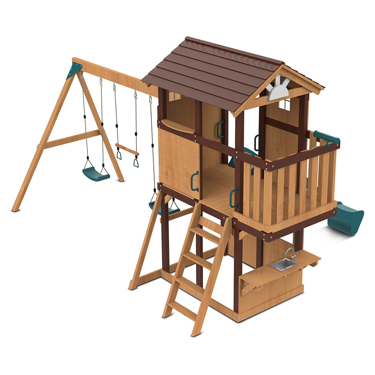 Lifespan Kids Darlington Play Centre Set with 2.2m Green Slide